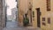 Historical Bracciano town view in a traditional narrow stree