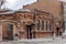 Historical brick building of the city hospital of a society of doctors with memorable tablets on the facade. Built in 1888