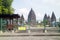 Historical building of the Prambanan temple with many beautiful reliefs, a place for historical tours for local and foreign