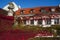 Historical building of Vrtba Baroque Garden in Prague in autumn