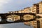 Historical buildings reflected in the Arno river in Florence, It