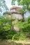 Historical bunker over trees at Hel Peninsula near Baltic sea