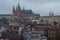 Historical center with castle,Hradcany view from Charles bridge,Prague, Czech Republic