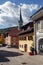 Historical center of Gmuend with the gothic parish church. Gmuend in Kaernten, Austria