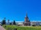 The historical center of Yaroslavl. Sunny day. 19th century buildings. Alexander Nevsky Chapel