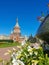 The historical center of Yaroslavl. Sunny day. 19th century buildings. Alexander Nevsky Chapel