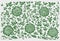 Historical chinese hand-drawn ornamental floral pattern. Green colored illustration after a 19th century etching