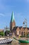 Historical church along the river Weser in Bremen