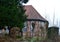 Historical Church in Winter in the Village Ostenholz, Lower Saxony