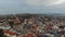 Historical in the city center panoramic aerial cityscape view of Uzhhorod, Ukraine