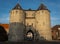 Historical city gate known locally as Gevangenpoort, the oldest monument in the city of Bergen op Zoom, The Netherlands