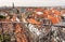 Historical cityscape of Copenhagen, Denmark. Top view on danish capital