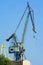 Historical crane in the shipyard in Gdansk, Poland