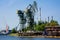 Historical crane in the shipyard in Gdansk, Poland