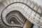Historical cubist spiral staircase in Prague, Czech republic
