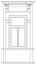 Historical Decorative Window, Europe around 1900, Architectural Drawing