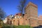 Historical defence walls of the Old Town and Leaning Tower in Torun, Poland