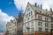 Historical facades of old Bergen town houses, Norway.