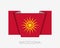 Historical Flag of Republic of Macedonia. Flat Icon Waving Flag