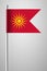 Historical Flag of Republic of Macedonia. National Flag on Flagpole. Isolated Illustration on Gray
