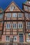 Historical half timbered house in the city center of Stade