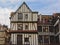 Historical house in Timber framing architecture in Rouen