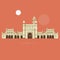 Historical Icon Ajmer City - Mayo College Building - Icon Illustration