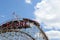 Historical landmark Cyclone roller coaster in the Coney Island section of Brooklyn