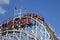 Historical landmark Cyclone roller coaster in the Coney Island section of Brooklyn