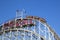 Historical landmark Cyclone roller coaster in the Coney Island section of Brooklyn