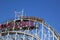 Historical landmark Cyclone roller coaster in the Coney Island section of Brooklyn