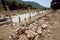 Historical landscape with ruined street of ancient city Ephesus in Turkey