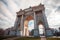 Historical marble arch Arco della Pace, Sempione square, Milan,