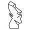 Historical moai statue icon, outline style
