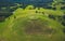 Historical mound Satrija in Samogitia, Lithuania, aerial view