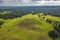 Historical mound Satrija in Samogitia, Lithuania, aerial view