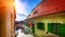 Historical old buildings in the medieval city Sibiu- Hermannstadt