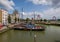 Historical Oude Haven with old ships in city center of Rotterdam