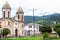 Historical Our Lady of the Rosary Church at the central square of the small town of Tibasosa located in the Boyaca department in