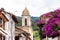 Historical Our Lady of the Rosary Church at the central square of the small town of Tibasosa located in the Boyaca department in