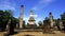 Historical Pagoda Wat chedi seven rows temple landscape