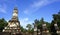 Historical Pagoda Wat chedi seven rows temple in Sukhothai
