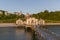 Historical pier and the resort of Sellin on Ruegen island at sunrise