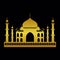 Historical place Taj Mahal Agra golden silhouette vector art