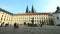 Historical Prague square and tourist walk time lapse