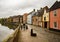 The historical Quayside Street along the River Wensum in the city of Norwich, Norfolk