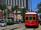 Historical Red Street Car on Canal Street, New Orleans, Louisiana