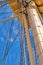 The Historical sailboat Fregatten Jylland - National treasure. Detail of the old Danish Ship Fregatten Jylland, national