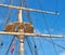 The Historical sailboat Fregatten Jylland - National treasure. Detail of the old Danish Ship Fregatten Jylland, national