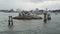 Historical sailing boats and schooner sailing along the Rostock Harbor at Warnemuende during Hanse Sail weekend event